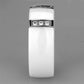 3W957 - High polished (no plating) Stainless Steel Ring with Ceramic  in White-3