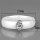 3W958 - High polished (no plating) Stainless Steel Ring with Ceramic  in White-1