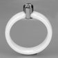 3W958 - High polished (no plating) Stainless Steel Ring with Ceramic  in White-2