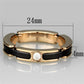 3W960 - IP Rose Gold(Ion Plating) Stainless Steel Ring with Ceramic  in Jet-1