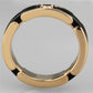 3W960 - IP Rose Gold(Ion Plating) Stainless Steel Ring with Ceramic  in Jet-2
