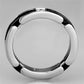 3W962 - High polished (no plating) Stainless Steel Ring with Ceramic  in Jet-2
