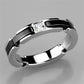 3W962 - High polished (no plating) Stainless Steel Ring with Ceramic  in Jet-4