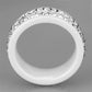 3W970 - High polished (no plating) Stainless Steel Ring with Ceramic  in White-2