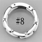 3W975 - High polished (no plating) Stainless Steel Ring with Ceramic  in White-2