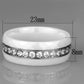 3W983 - High polished (no plating) Stainless Steel Ring with Ceramic  in White-1