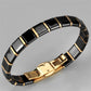 3W986 - IP Rose Gold(Ion Plating) Stainless Steel Bracelet with Ceramic  in Jet-1