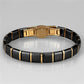 3W986 - IP Rose Gold(Ion Plating) Stainless Steel Bracelet with Ceramic  in Jet-2