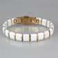 3W987 - IP Rose Gold(Ion Plating) Stainless Steel Bracelet with Ceramic  in White-2