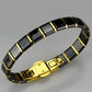3W988 - IP Gold(Ion Plating) Stainless Steel Bracelet with Ceramic  in Jet-1