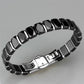 3W990 - High polished (no plating) Stainless Steel Bracelet with Ceramic  in Jet-1