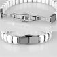 3W991 - High polished (no plating) Stainless Steel Bracelet with Ceramic  in White-3