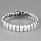 3W994 - High polished (no plating) Stainless Steel Bracelet with Ceramic  in White-2