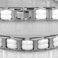3W997 - High polished (no plating) Stainless Steel Bracelet with Ceramic  in White-2