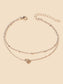 Womens Layered Chain Heart Anklet Foot Chain Beach Ankle Jewellery Bracelet Gift-1