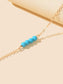 Handmade Blue Beaded Anklets Boho Gold Chain Ankle Bracelets Holiday Foot Anklet-1