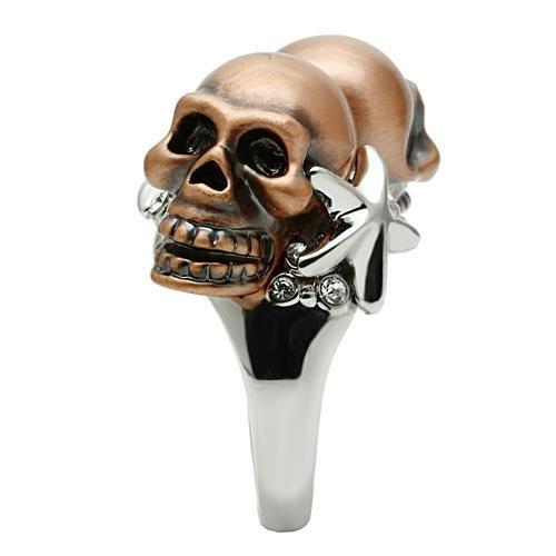 3W001 - Special Color White Metal Ring with Top Grade Crystal  in Clear-4