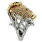 3W002 - Gold+Ruthenium White Metal Ring with Top Grade Crystal  in Citrine Yellow-4