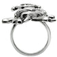 3W003 - Ruthenium White Metal Ring with Top Grade Crystal  in Clear-3