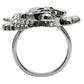 3W003 - Ruthenium White Metal Ring with Top Grade Crystal  in Clear-2