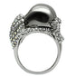 3W006 - Rhodium + Ruthenium White Metal Ring with Top Grade Crystal  in Aurora Borealis (Rainbow Effect)-2