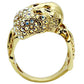 3W007 - Gold White Metal Ring with Top Grade Crystal  in Aurora Borealis (Rainbow Effect)-2