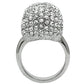 3W008 - Rhodium White Metal Ring with Top Grade Crystal  in Clear-3