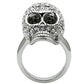 3W008 - Rhodium White Metal Ring with Top Grade Crystal  in Clear-2