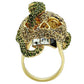 3W009 - Gold White Metal Ring with Top Grade Crystal  in Multi Color-2