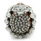 3W010 - Special Color White Metal Ring with Synthetic Pearl in White-2
