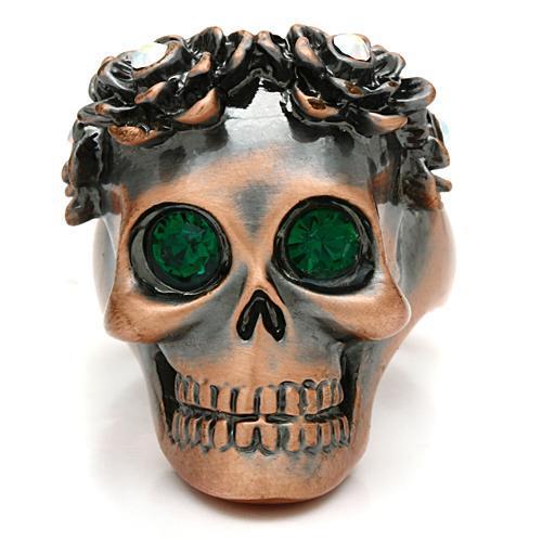 3W014 - Ancientry Gold White Metal Ring with Top Grade Crystal  in Emerald-1