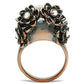 3W014 - Ancientry Gold White Metal Ring with Top Grade Crystal  in Emerald-3