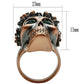 3W014 - Ancientry Gold White Metal Ring with Top Grade Crystal  in Emerald-2