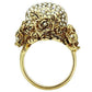 3W017 - Gold White Metal Ring with Top Grade Crystal  in Aurora Borealis (Rainbow Effect)-3