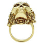 3W017 - Gold White Metal Ring with Top Grade Crystal  in Aurora Borealis (Rainbow Effect)-2