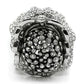 3W018 - Matte Rhodium & Rhodium White Metal Ring with Top Grade Crystal  in Clear-2