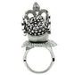 3W018 - Matte Rhodium & Rhodium White Metal Ring with Top Grade Crystal  in Clear-3
