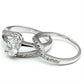 3W022 - Rhodium Brass Ring with AAA Grade CZ  in Clear-3