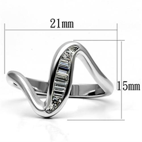 3W024 - Rhodium Brass Ring with AAA Grade CZ  in Clear-1