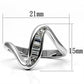 3W024 - Rhodium Brass Ring with AAA Grade CZ  in Clear-1