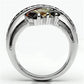 3W025 - Rhodium Brass Ring with AAA Grade CZ  in Multi Color-2
