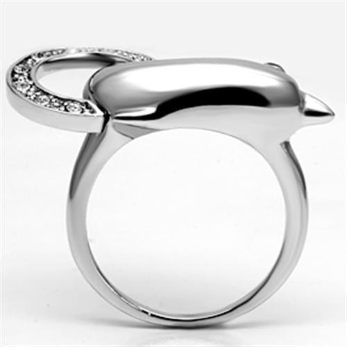 3W032 - Rhodium Brass Ring with Top Grade Crystal  in Clear-2