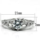 3W034 - Rhodium Brass Ring with AAA Grade CZ  in Clear-1