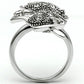 3W036 - Rhodium Brass Ring with Top Grade Crystal  in Clear-2