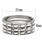 3W038 - Rhodium Brass Ring with AAA Grade CZ  in Clear-1