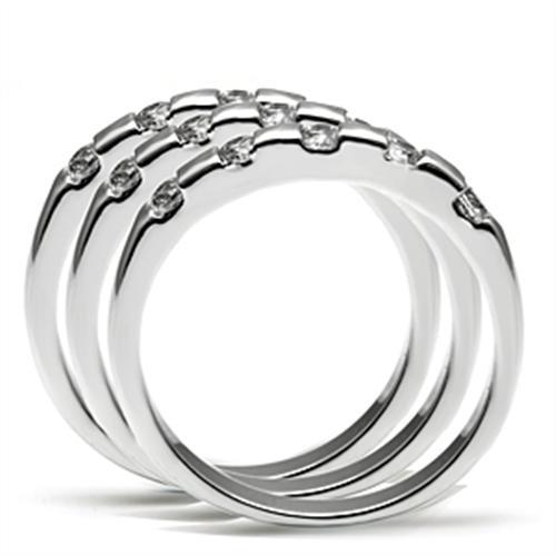 3W038 - Rhodium Brass Ring with AAA Grade CZ  in Clear-2