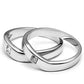 3W039 - Rhodium Brass Ring with AAA Grade CZ  in Clear-3