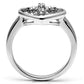 3W046 - Rhodium Brass Ring with AAA Grade CZ  in Clear-2