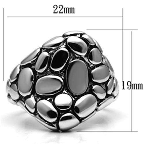 3W047 - Rhodium Brass Ring with No Stone-1