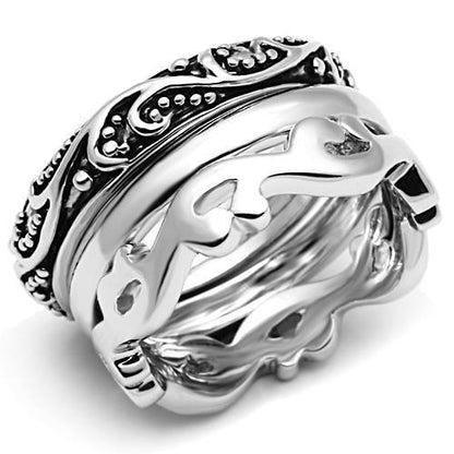 3W048 - Rhodium Brass Ring with No Stone-0